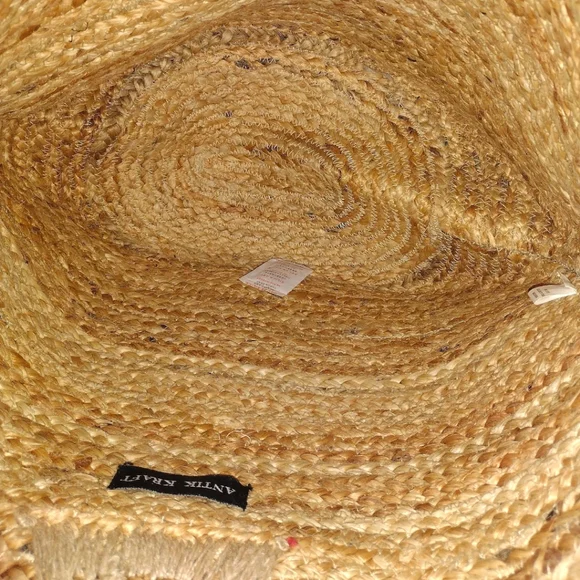 Anthropologie Dominique Jute Tote Bag Antik Kraft beach bag - Picture 9 of 11